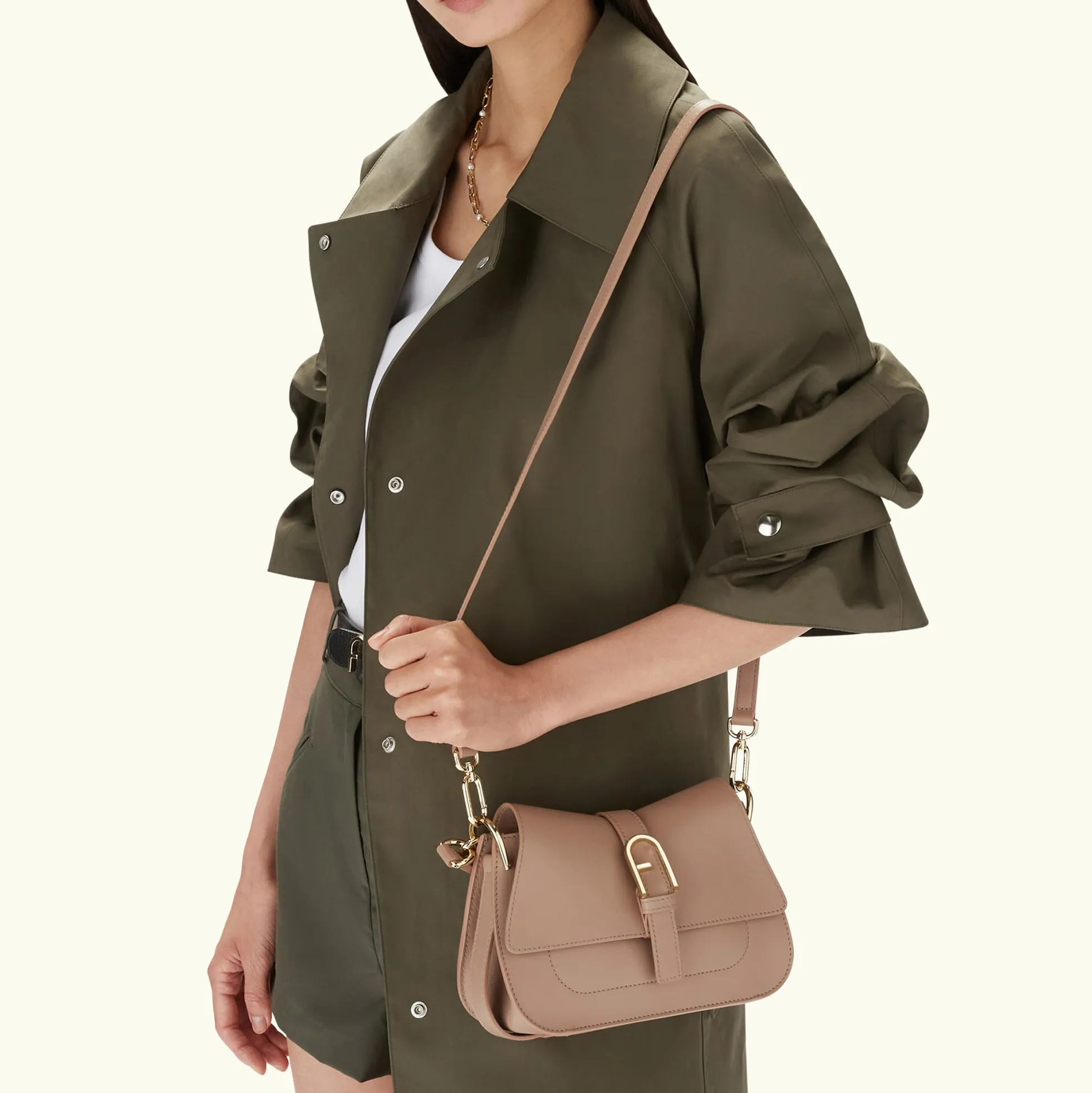 Furla Shoulder Bags|Top Handles<Flow Top Handle MINI greige
