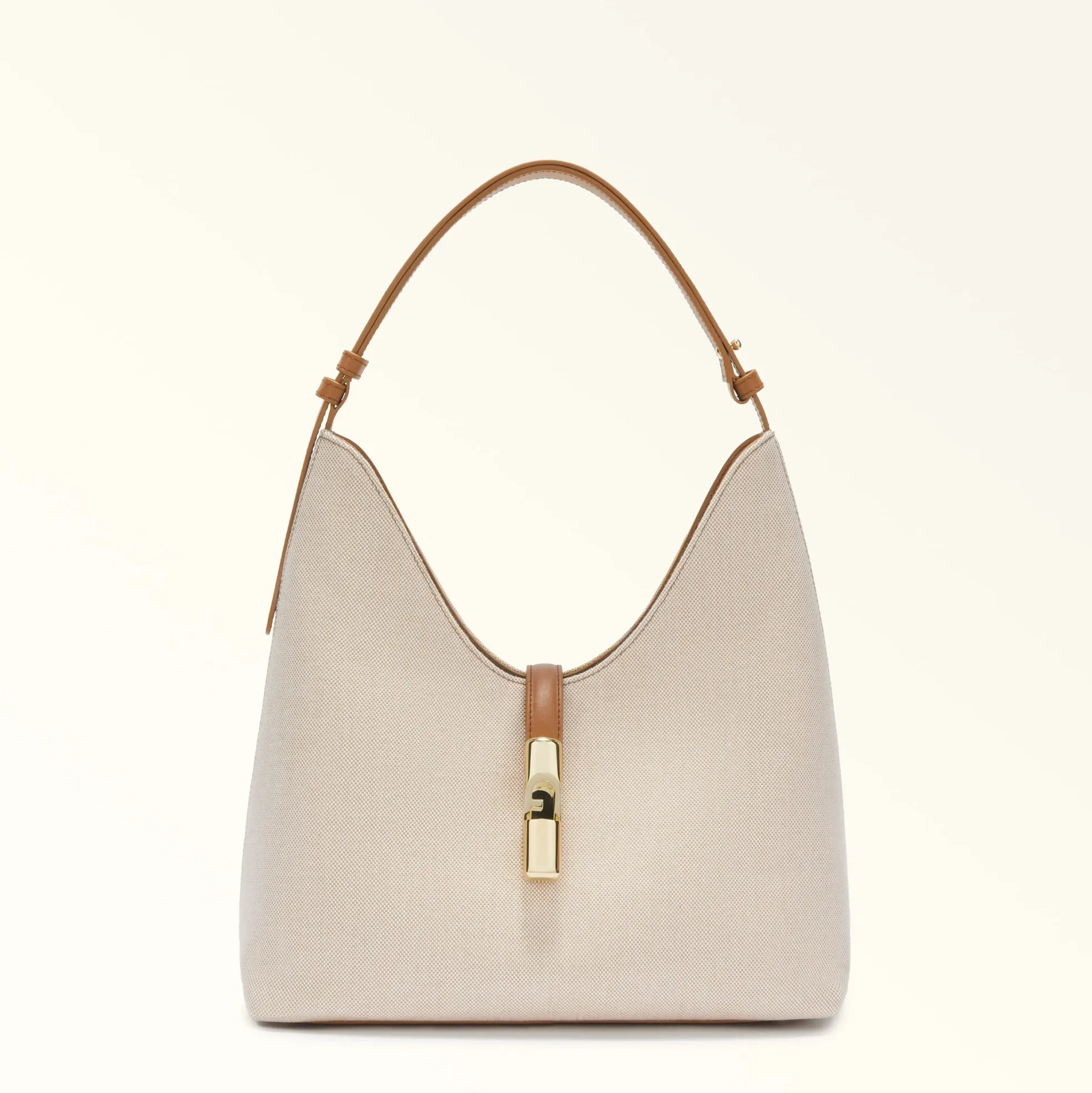 Furla Shoulder Bags|Furla Goccia<Goccia Shoulder Bag M naturale+brandy