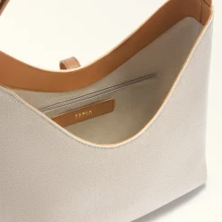 Furla Shoulder Bags|Furla Goccia<Goccia Shoulder Bag M naturale+brandy