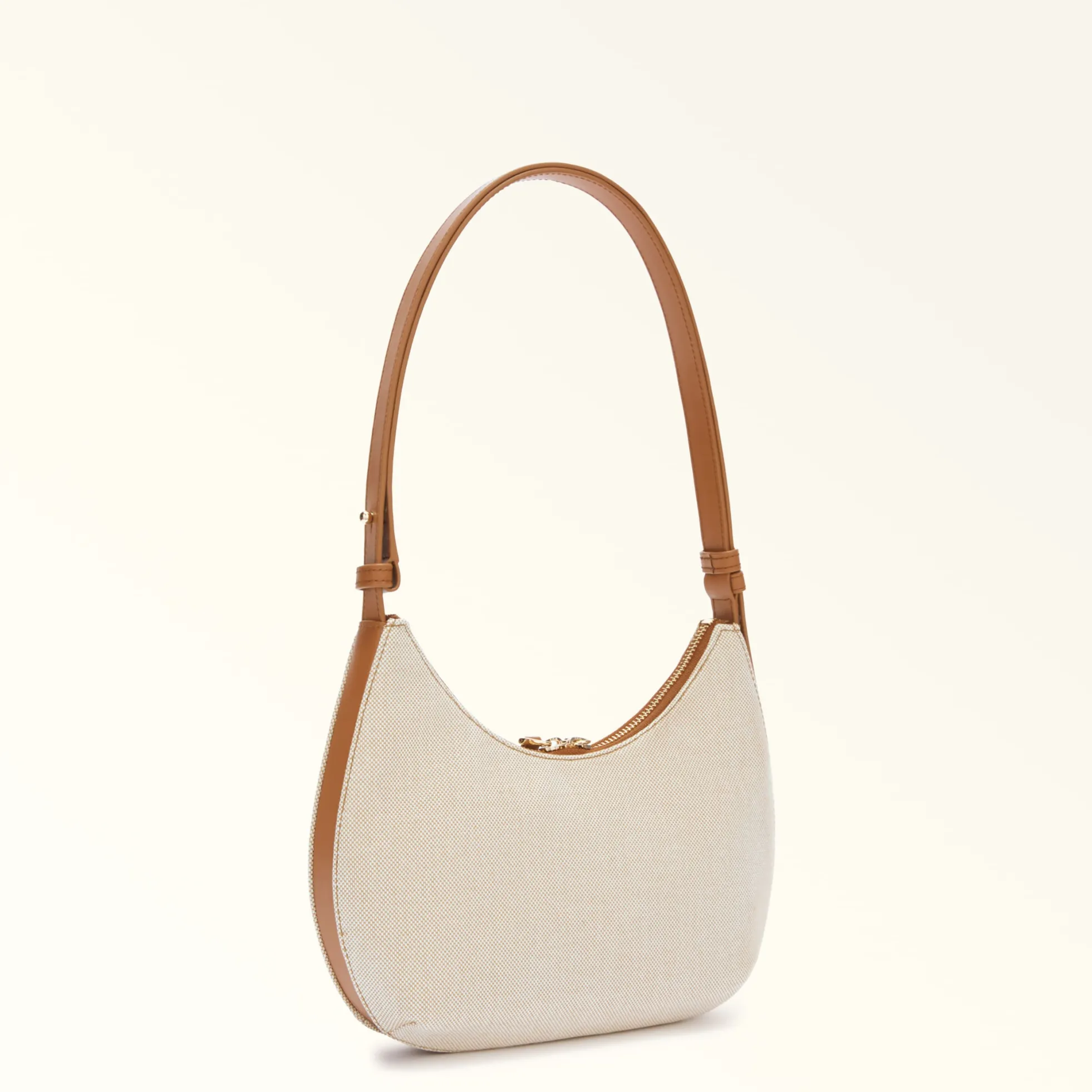 Furla Shoulder Bags|Furla Goccia<Goccia Shoulder Bag S naturale+brandy