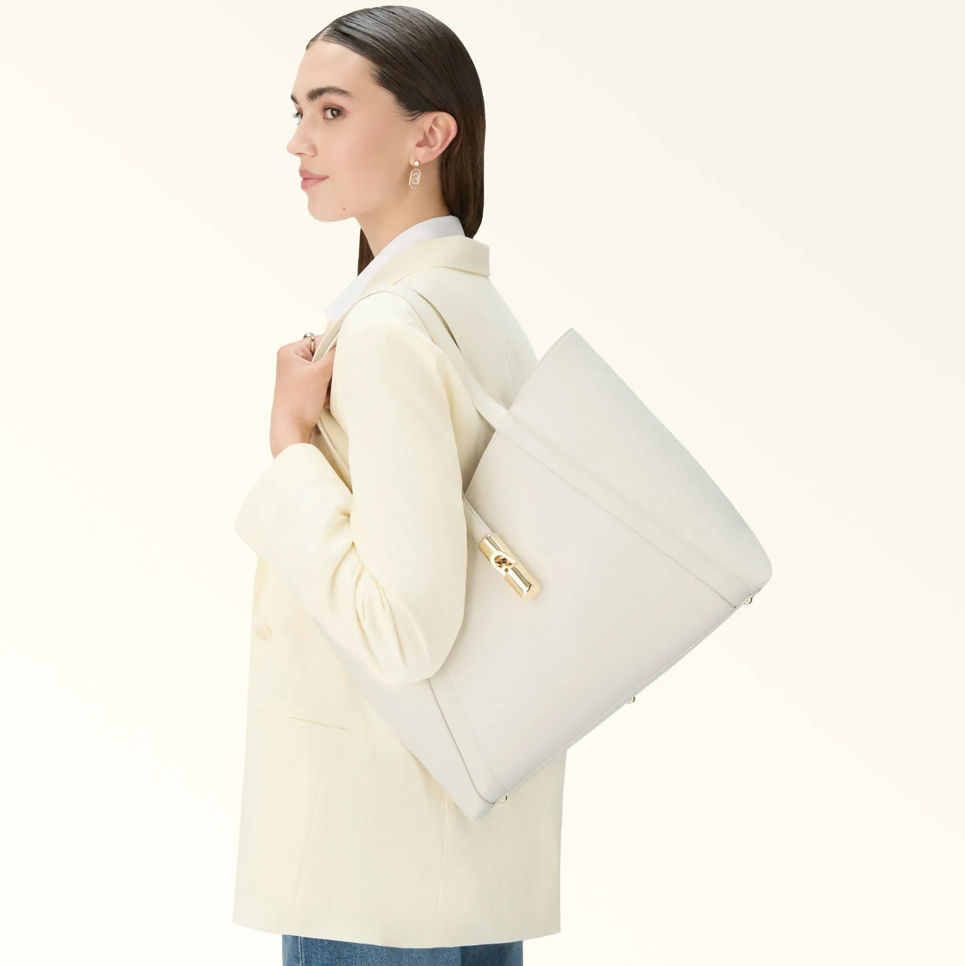 Furla Totes|Furla Goccia<Goccia Tote L panna
