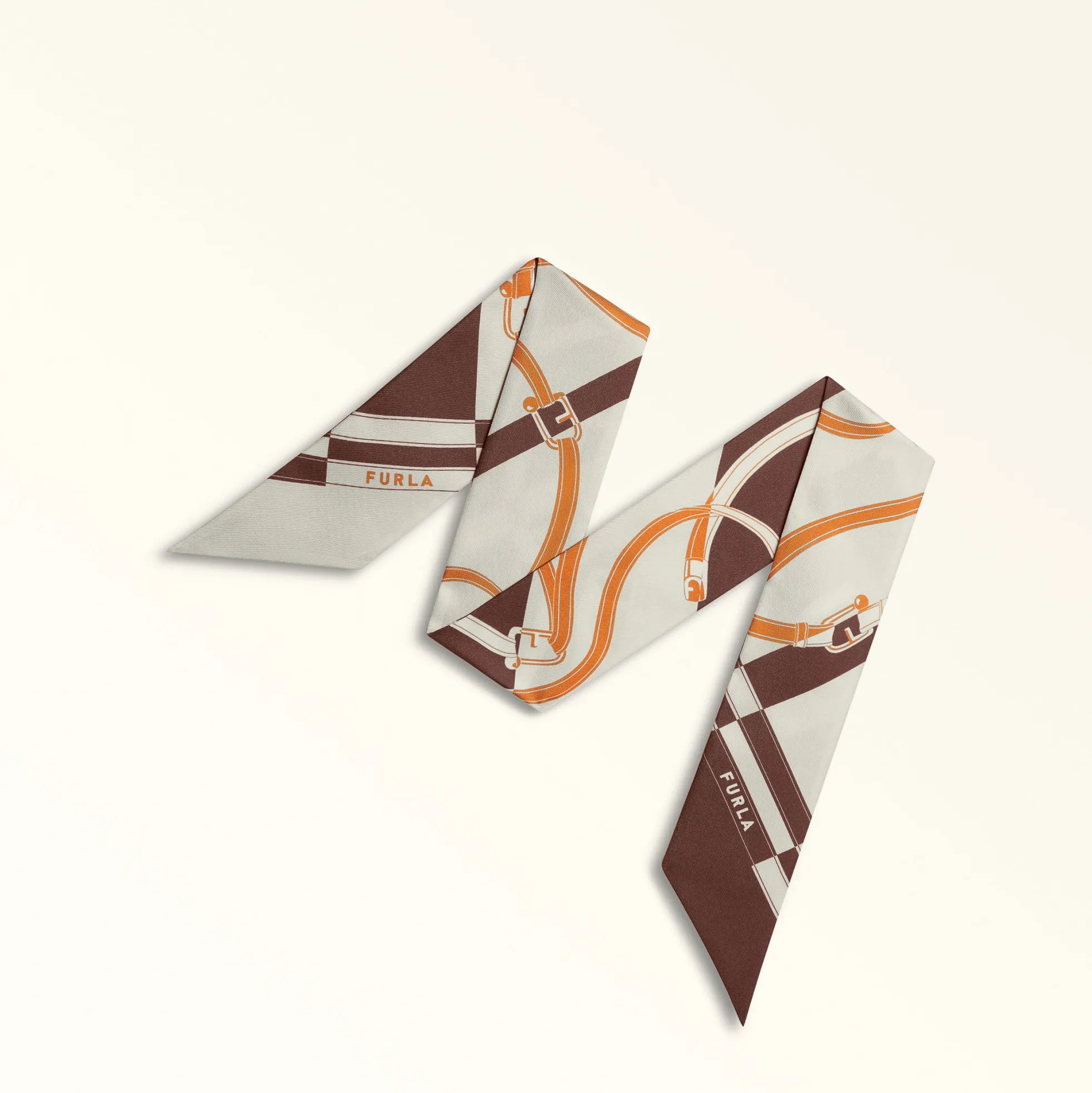 Furla Scarves<Metropolis Bandeau cioccolato+panna