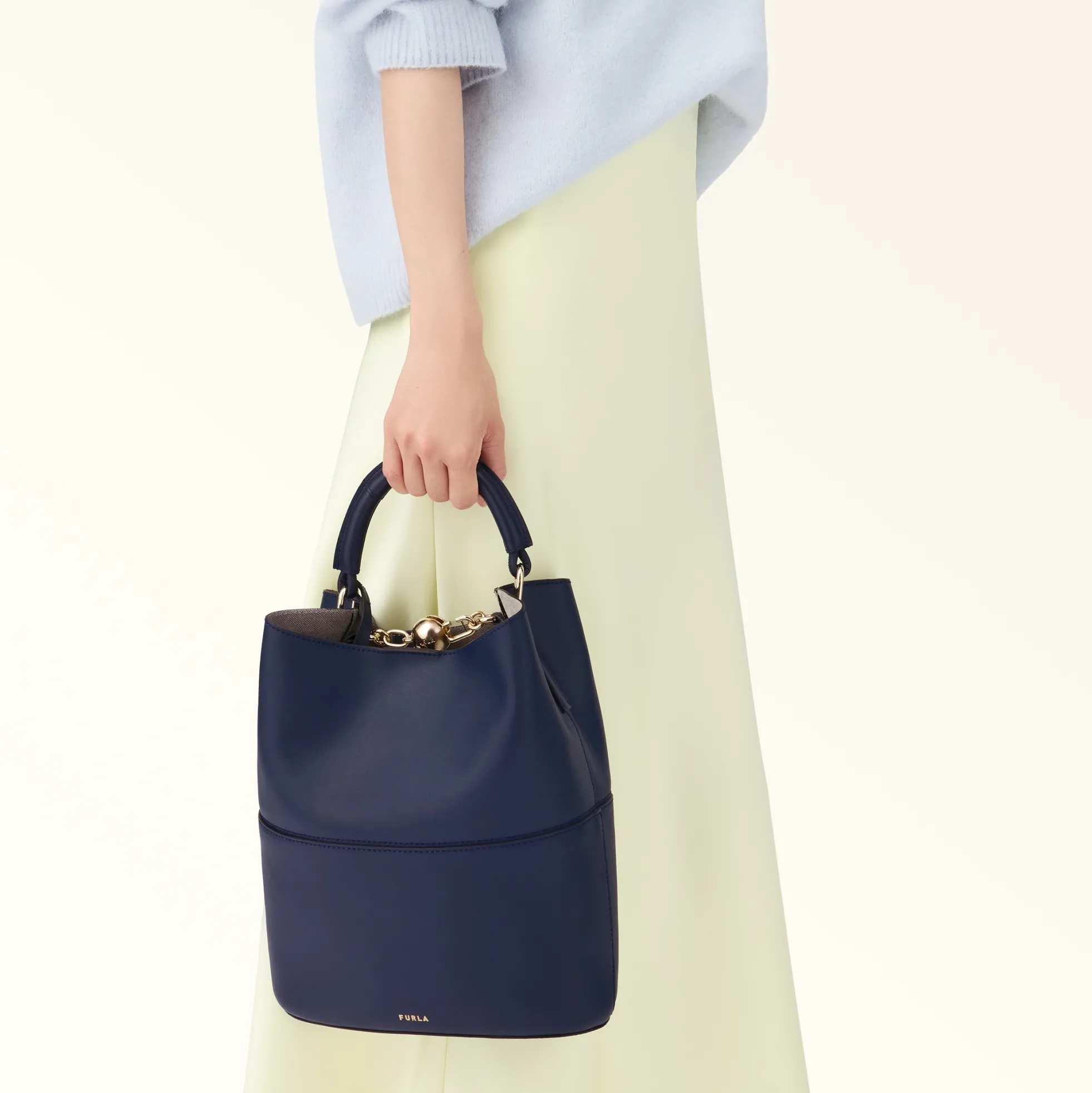 Furla Bucket Bags|Top Handles<Sfera Bucket Bag S mediterraneo+grigio int.
