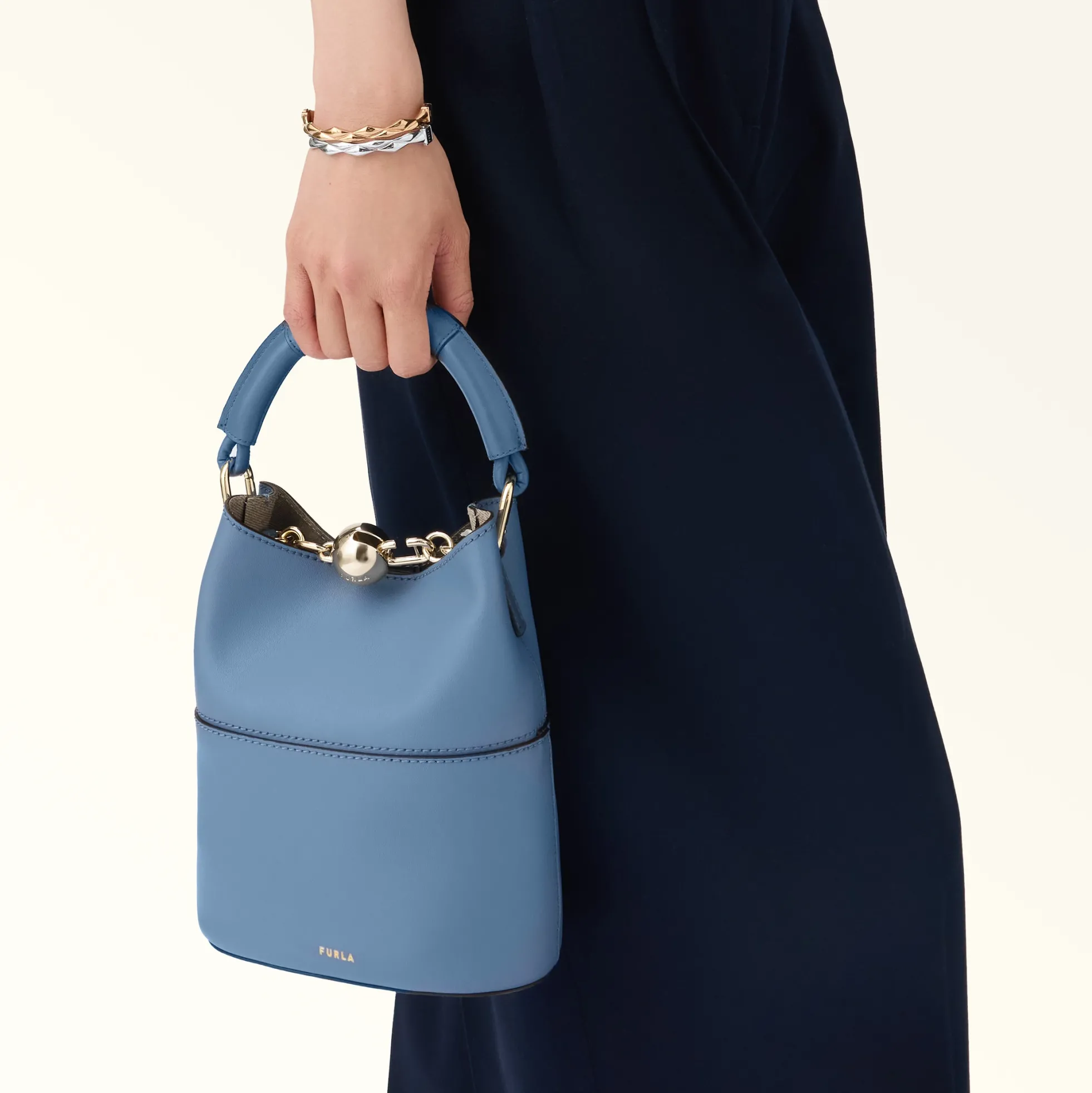 Furla Bucket Bags|Mini Bags And Pouches<Sfera Mini Bag jeans+grigio int.