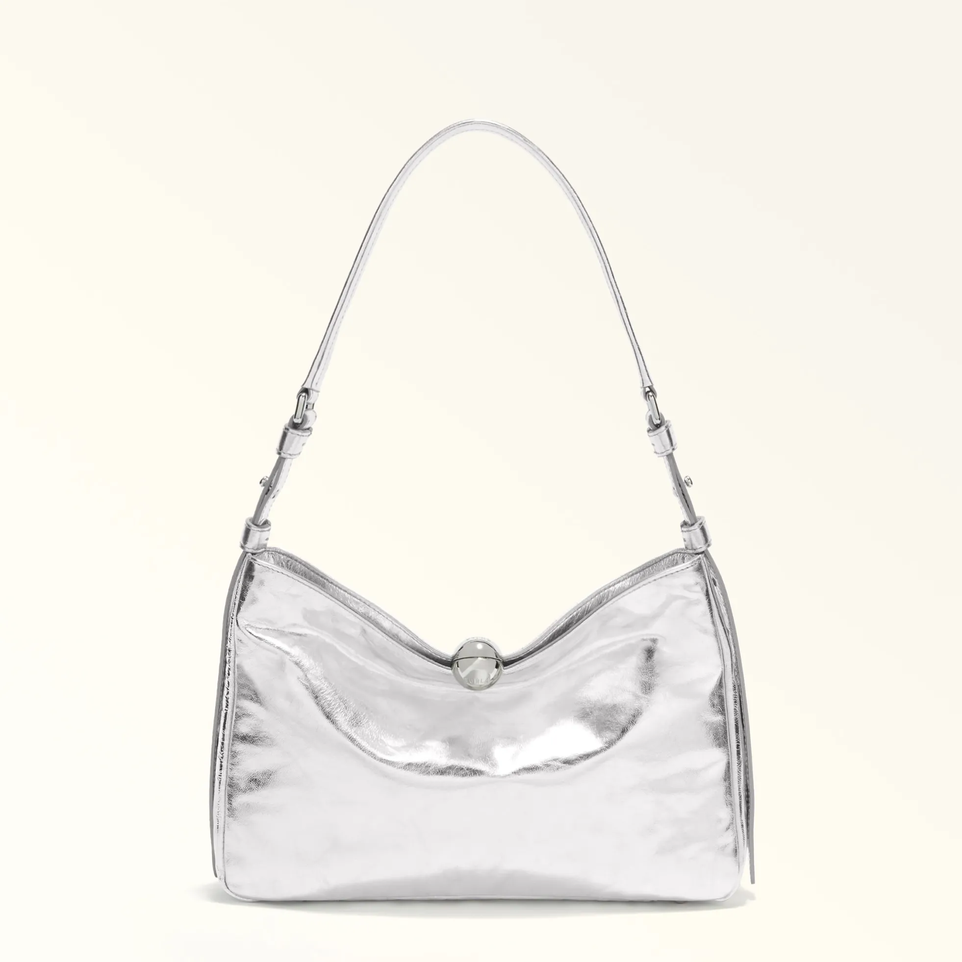 Furla Shoulder Bags|Furla Sfera Soft<Sfera Soft Shoulder Bag M color silver
