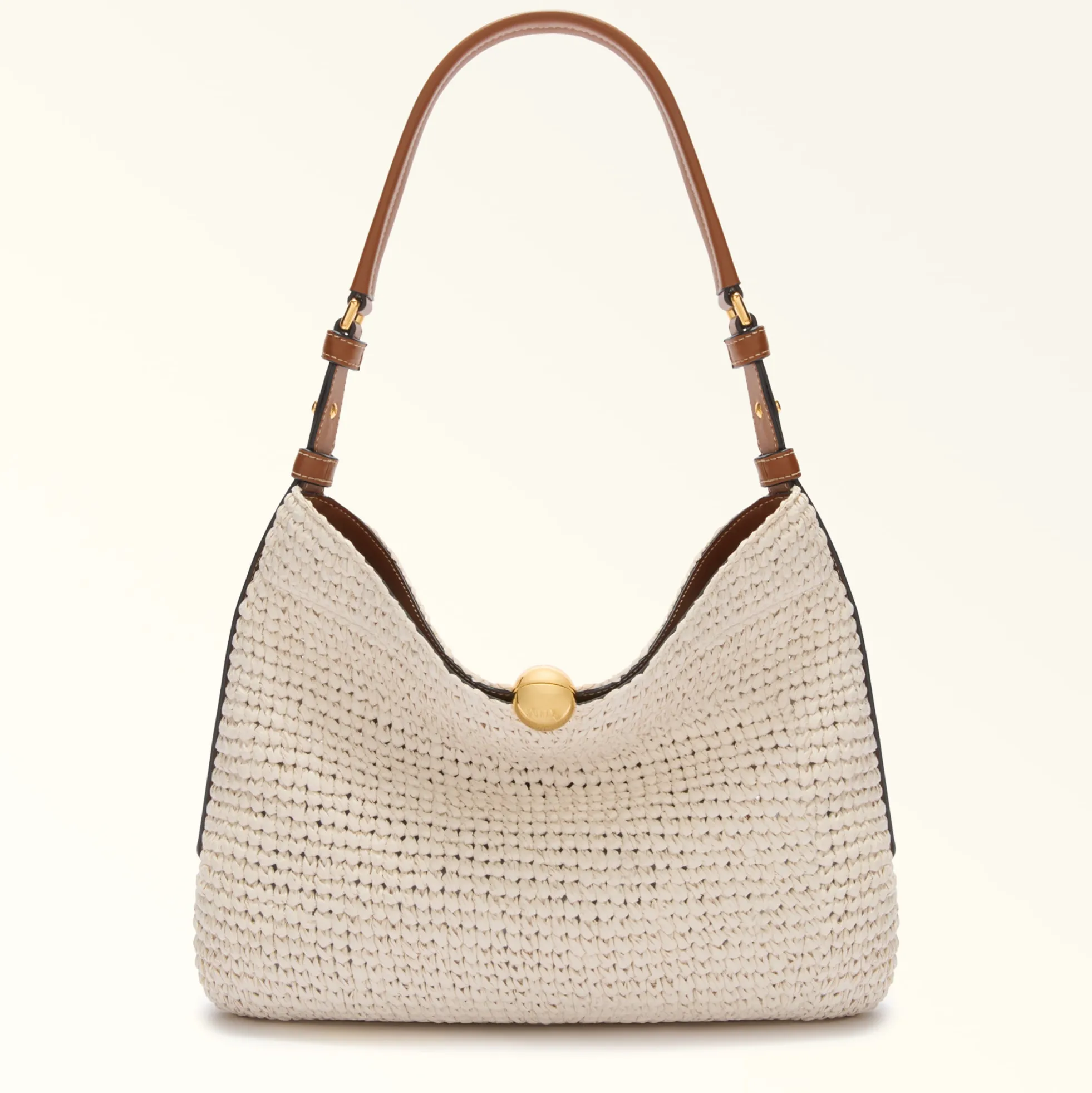 Furla Maxi Bags|Shoulder Bags<Sfera Soft Shoulder Bag L naturale+cognac h