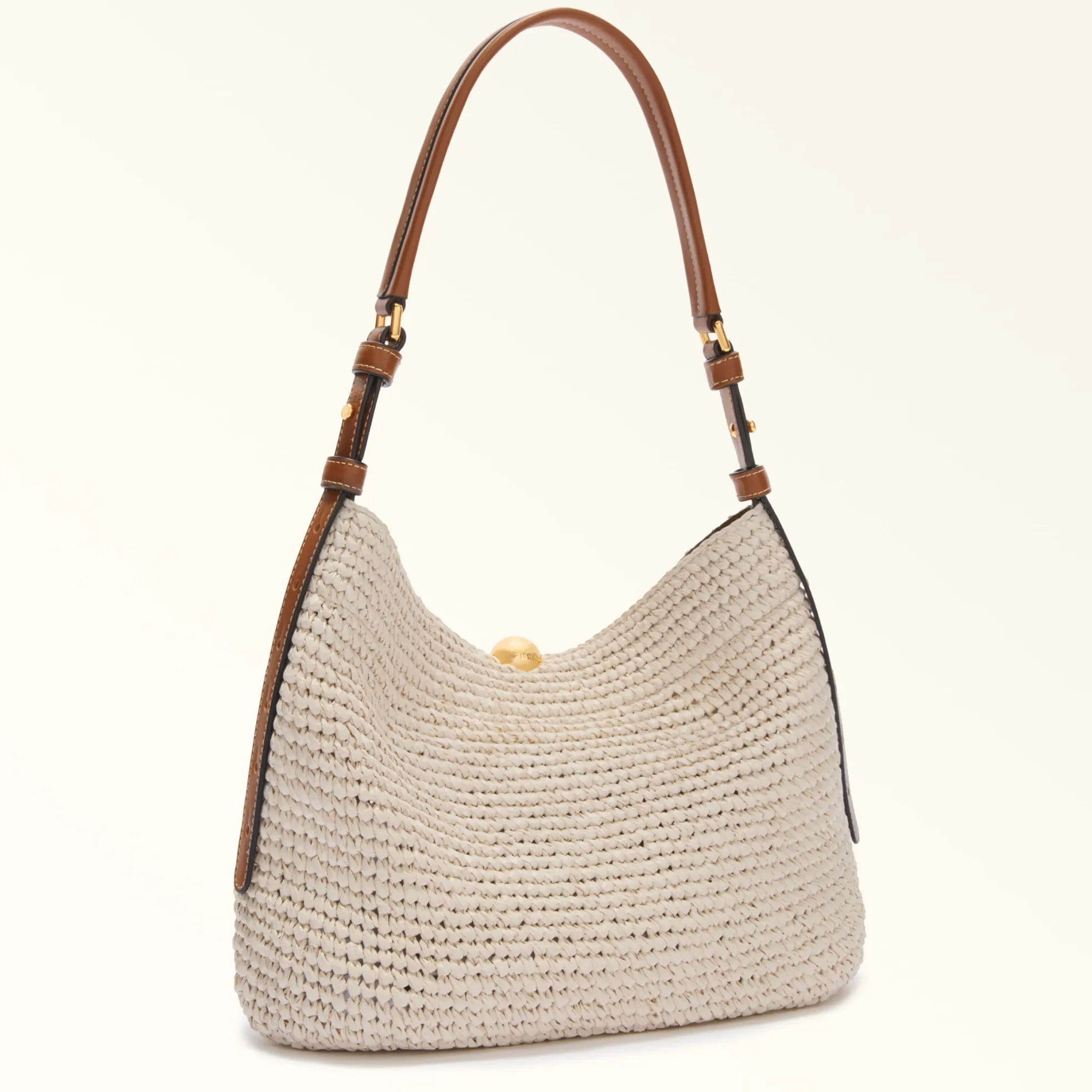 Furla Maxi Bags|Shoulder Bags<Sfera Soft Shoulder Bag L naturale+cognac h