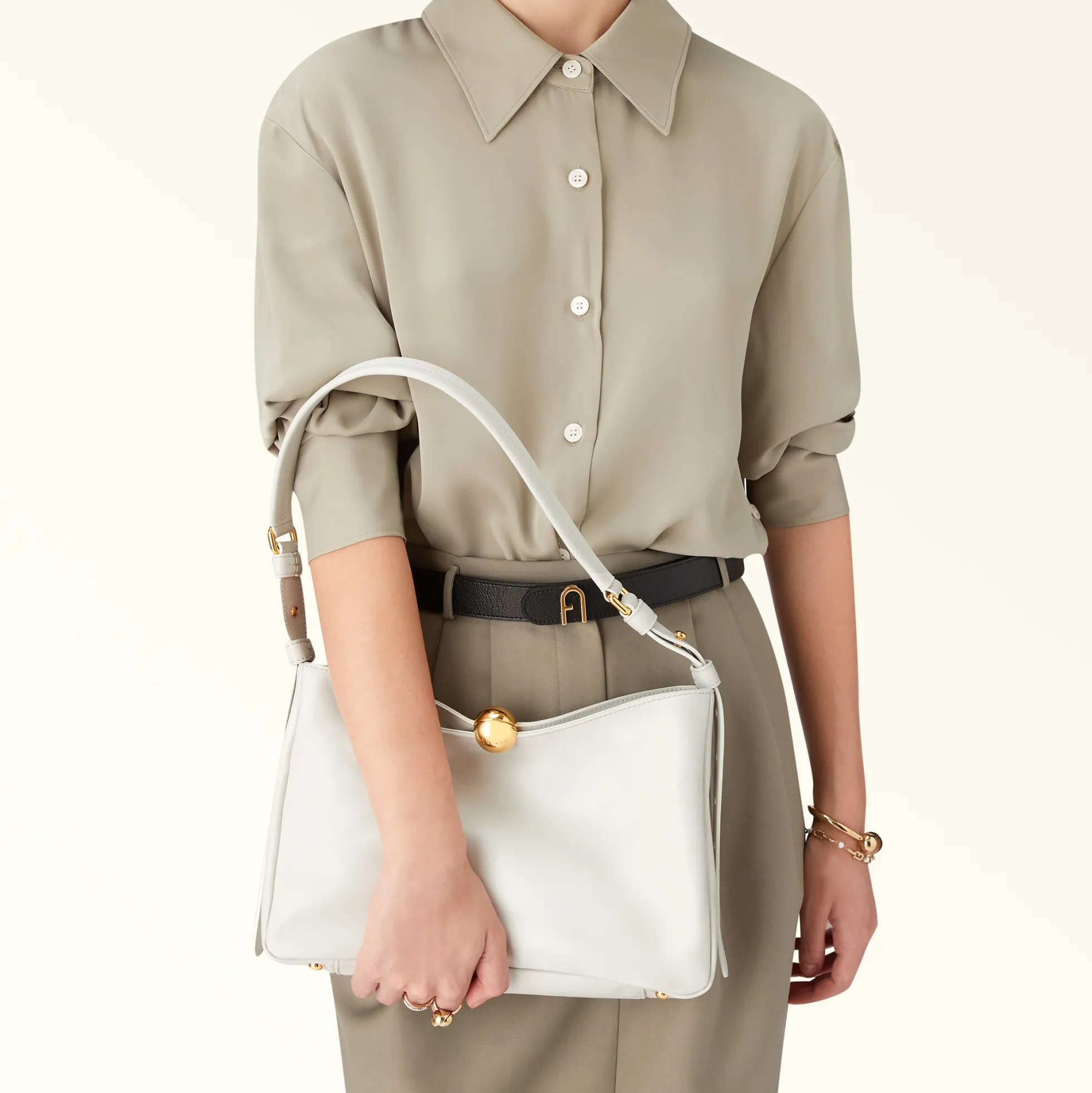 Furla Crossbodies|Shoulder Bags<Sfera Soft Shoulder Bag M marshmallow