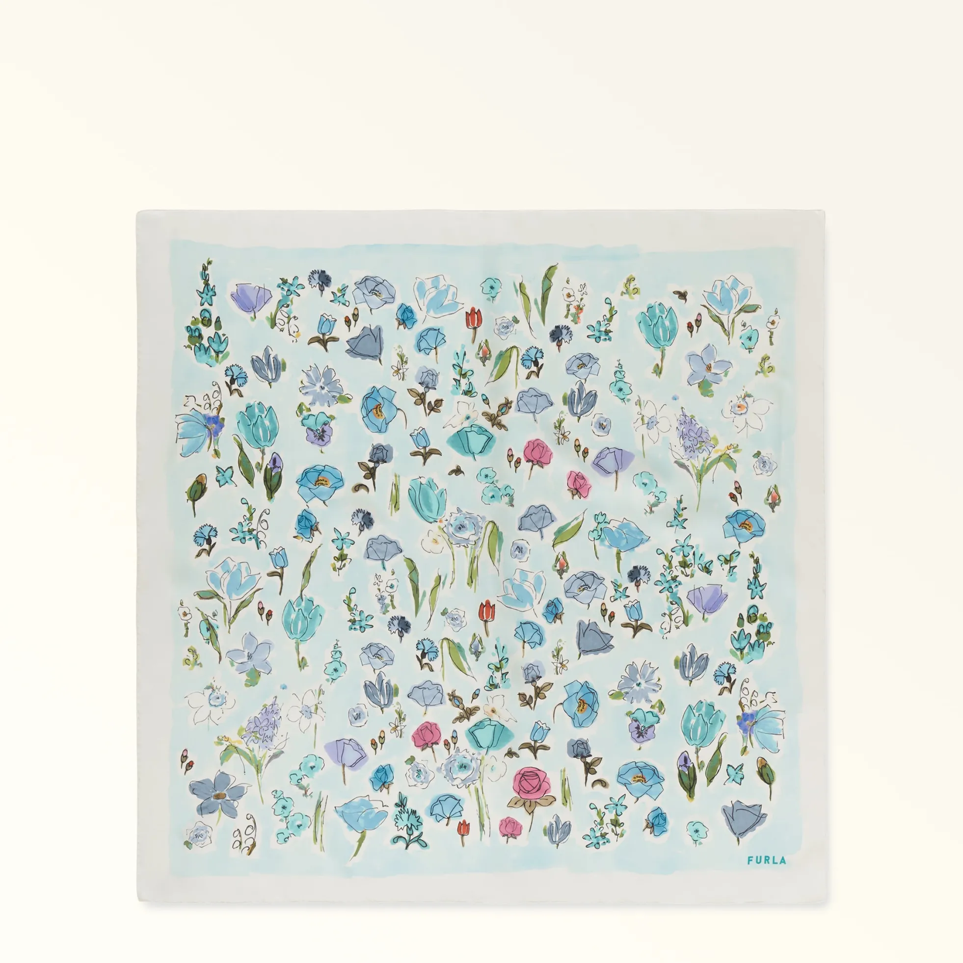 Furla Scarves<Tortona Carré toni acquamarina